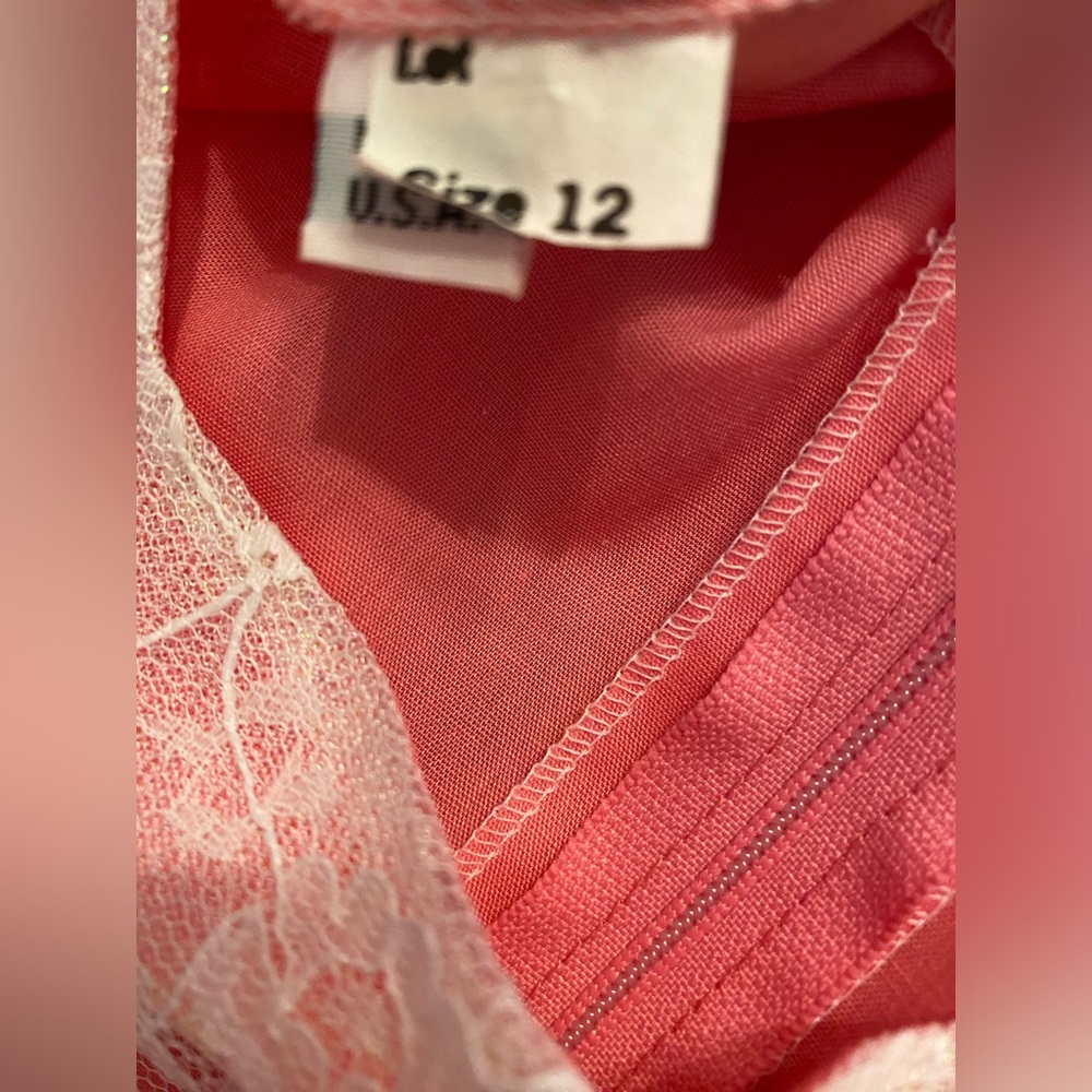 Pink & White Vintage Square Dance Dress Size 12 - Picture 11 of 11